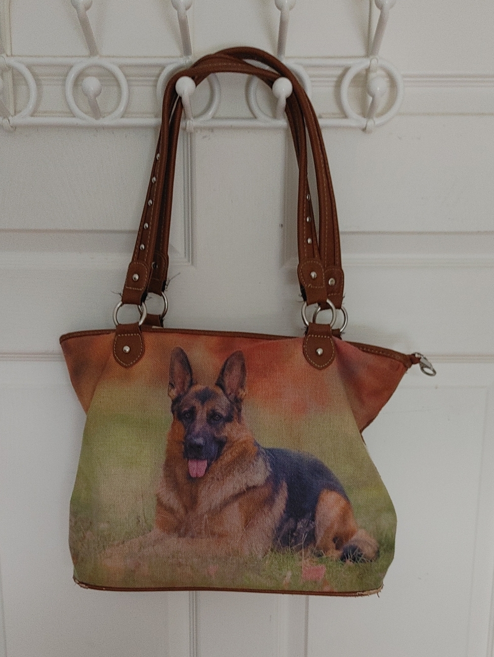 Montana West Brown Tan German Shepherd Shoulder Bag
